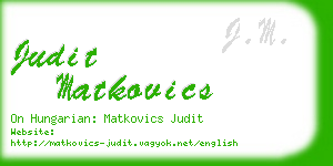 judit matkovics business card